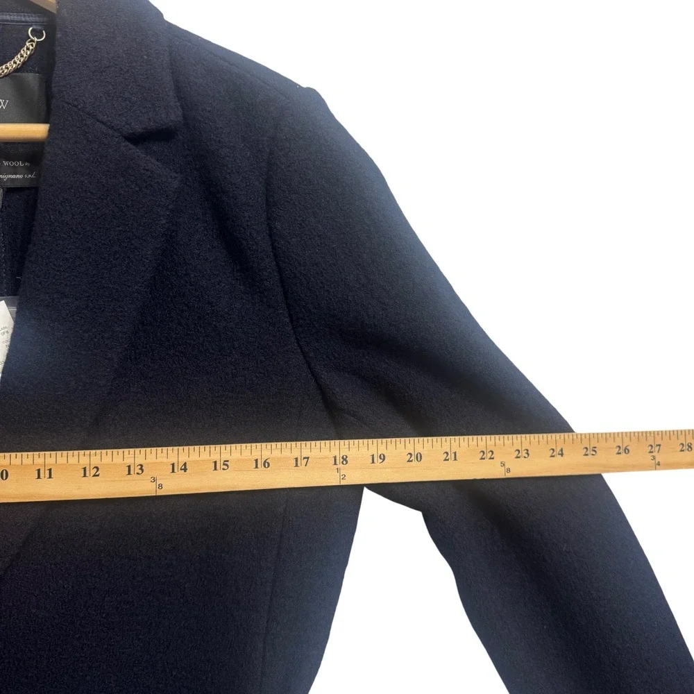 J.Crew Italian Boiled Wool Blazer Coat Womens 4 Navy New  Belted Jacket